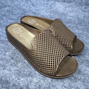 Jeffrey Campbell Havana Last Platform‎ Jelly Sandals Shoes Womens Size 8 Gold